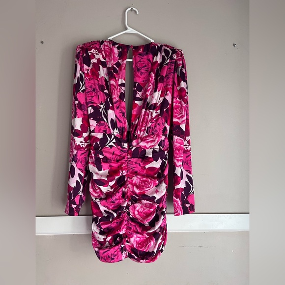 Floral Pink and Red Long Sleeve Dress - Picture 5 of 7